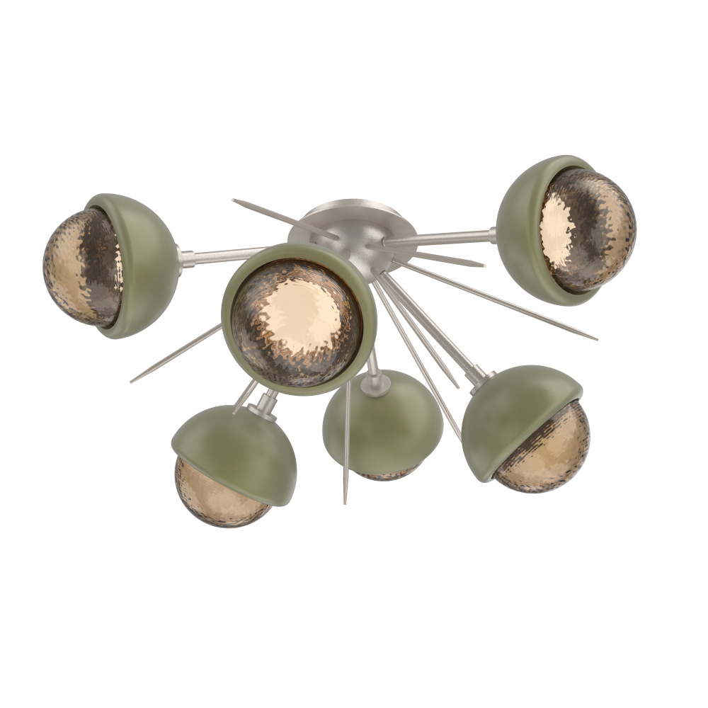 Cabochon Semi Flush Mount Beige Silver