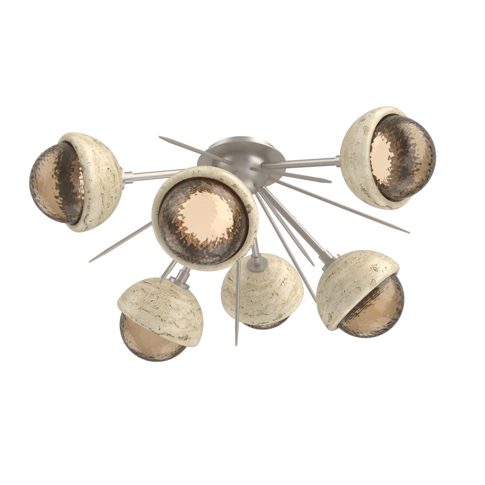 Cabochon Semi Flush Mount Beige Silver