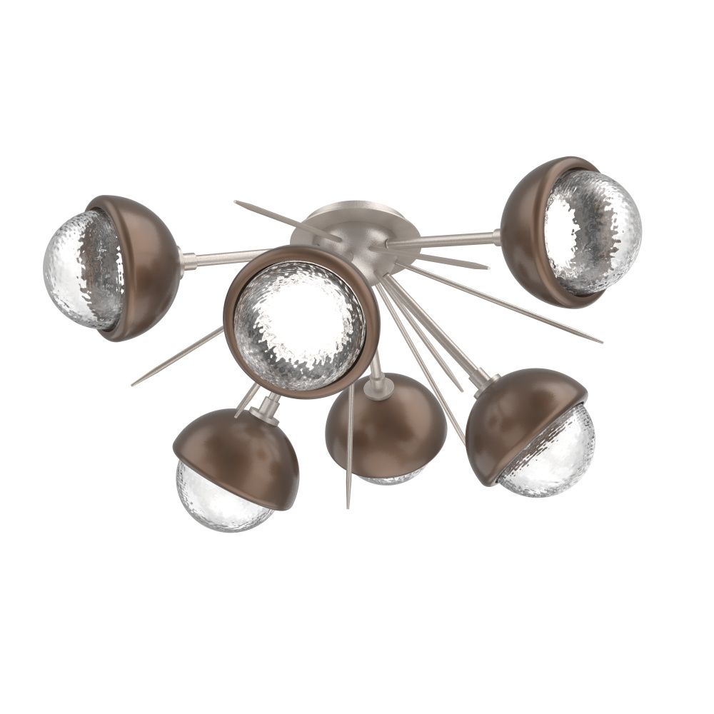 Cabochon Semi Flush Mount Beige Silver