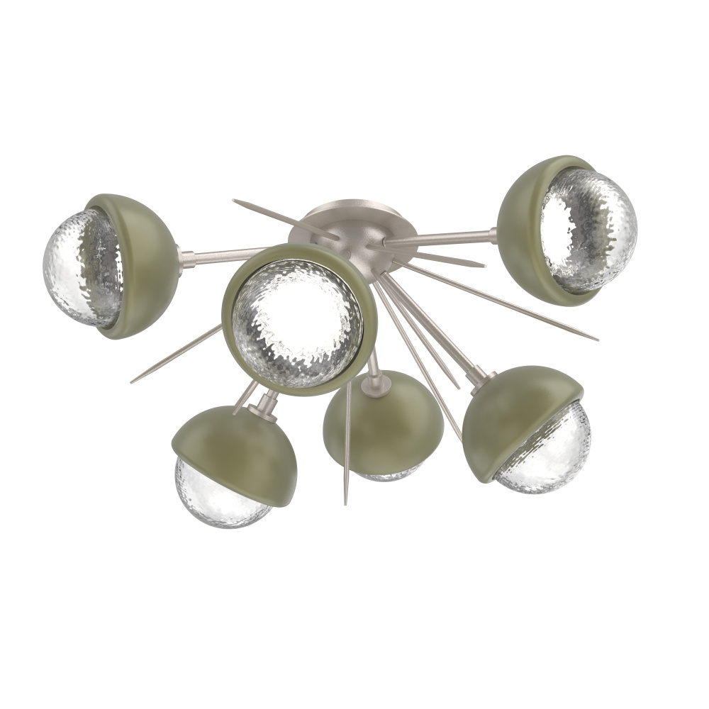 Cabochon Semi Flush Mount Beige Silver