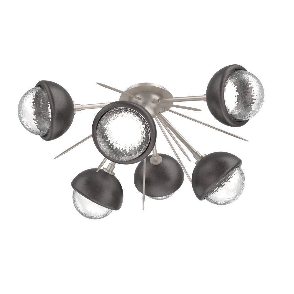 Cabochon Semi Flush Mount Beige Silver