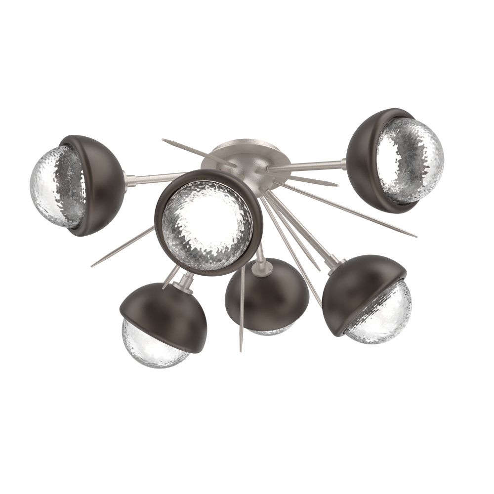 Cabochon Semi Flush Mount Beige Silver