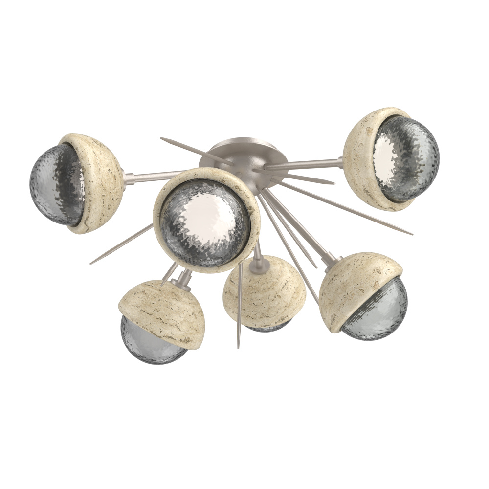 Cabochon Semi Flush Mount Beige Silver