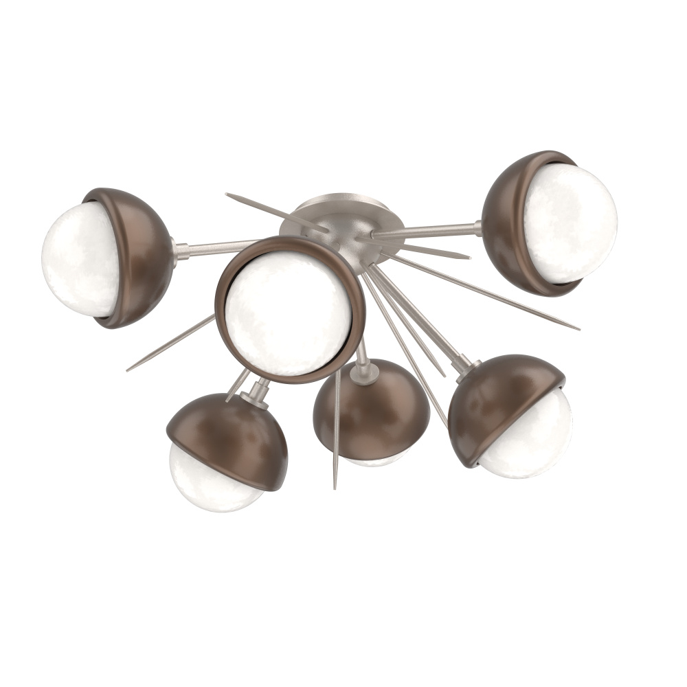 Cabochon Semi Flush Mount Beige Silver