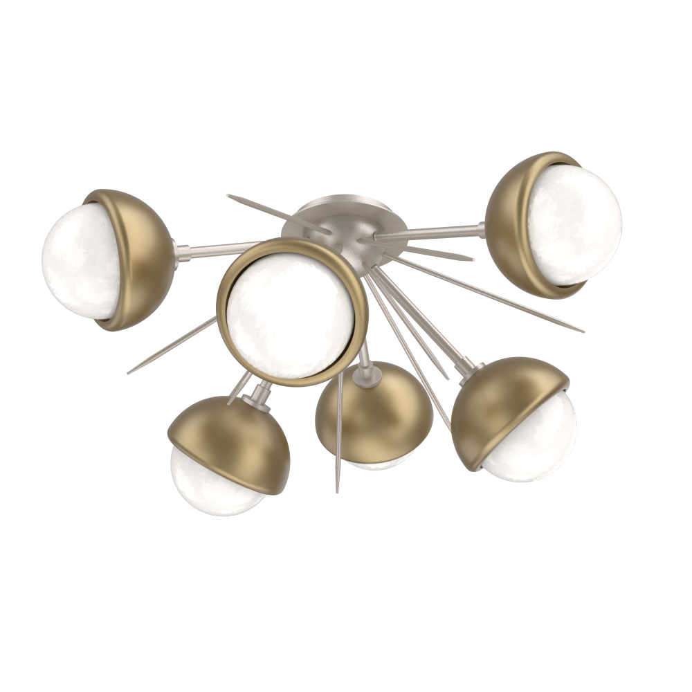 Cabochon Semi Flush Mount Beige Silver