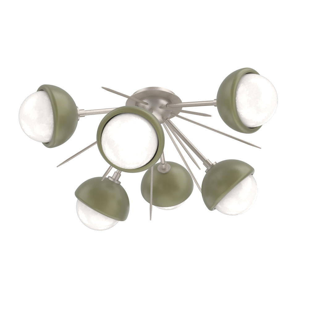 Cabochon Semi Flush Mount Beige Silver