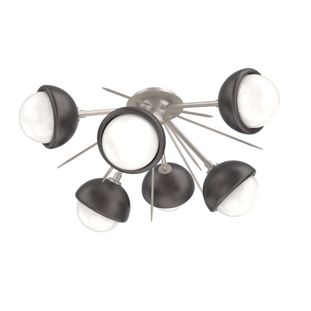 Cabochon Semi Flush Mount Beige Silver