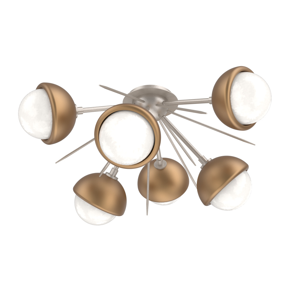 Cabochon Semi Flush Mount Beige Silver