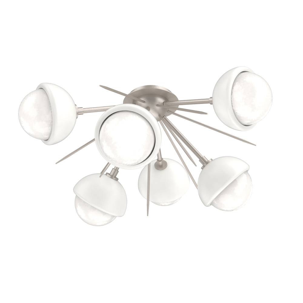 Cabochon Semi Flush Mount Beige Silver