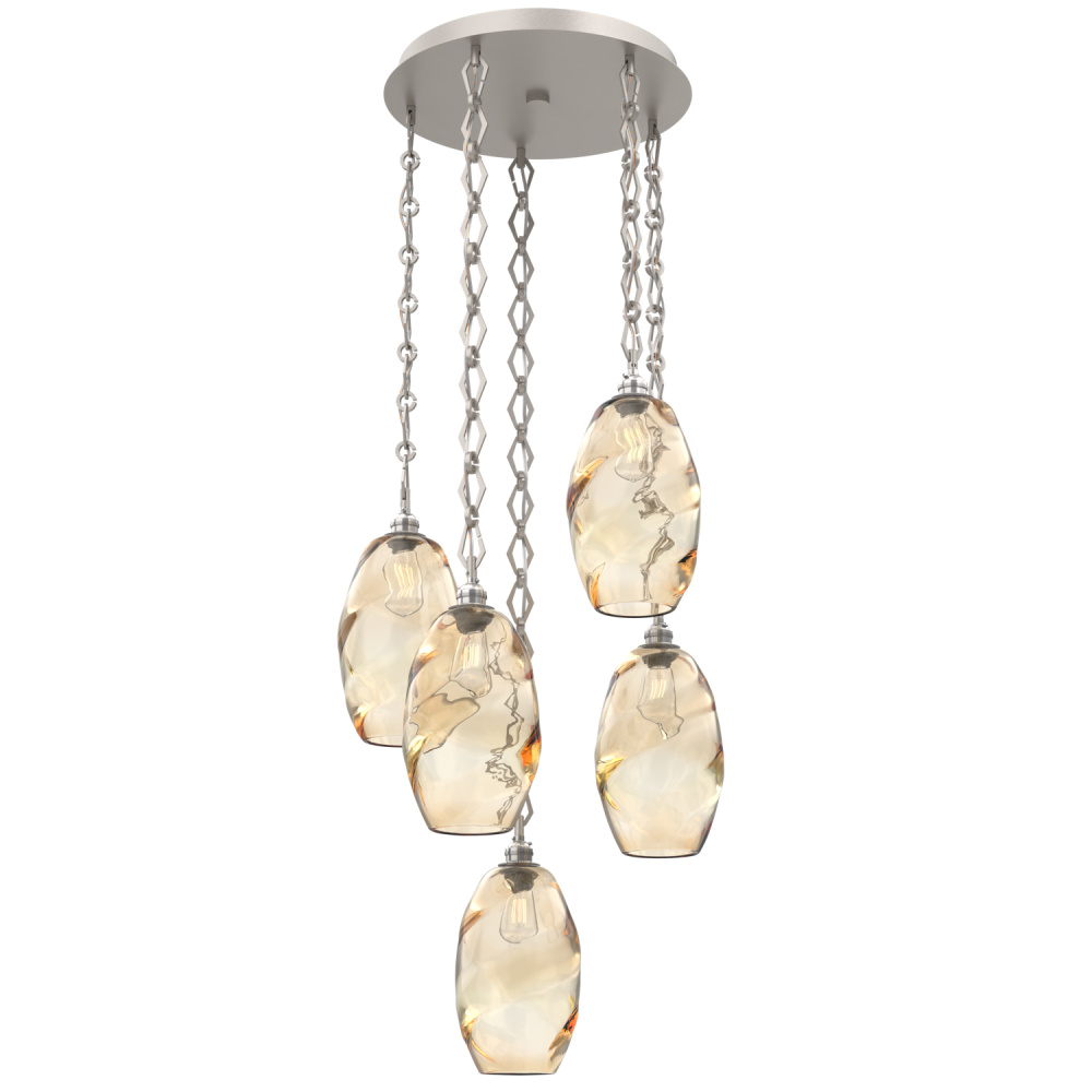 Ellisse Round 5pc Multi-Pendant with Chain