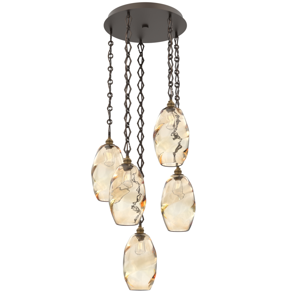 Ellisse Round 5pc Multi-Pendant with Chain