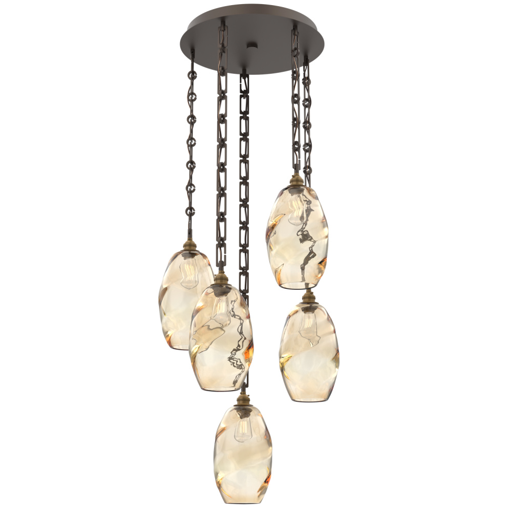 Ellisse Round 5pc Multi-Pendant with Chain