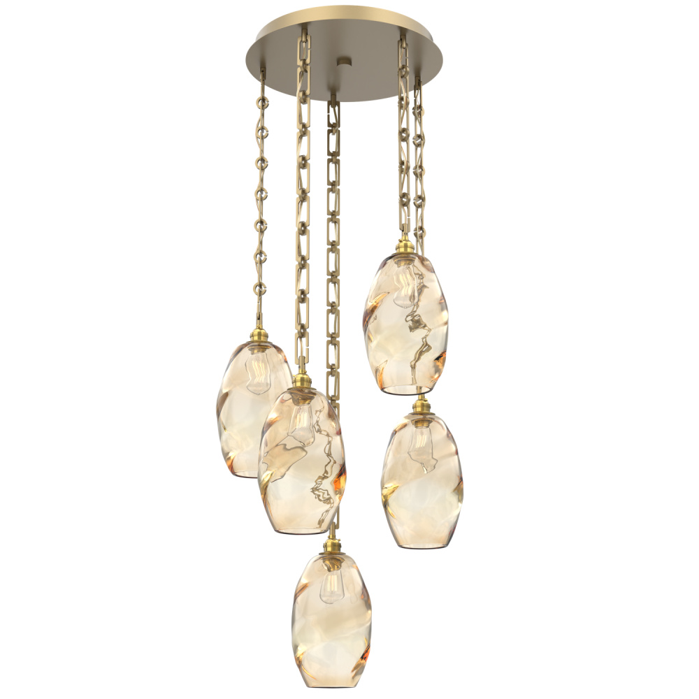 Ellisse Round 5pc Multi-Pendant with Chain