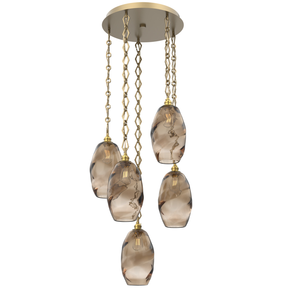 Ellisse Round 5pc Multi-Pendant with Chain