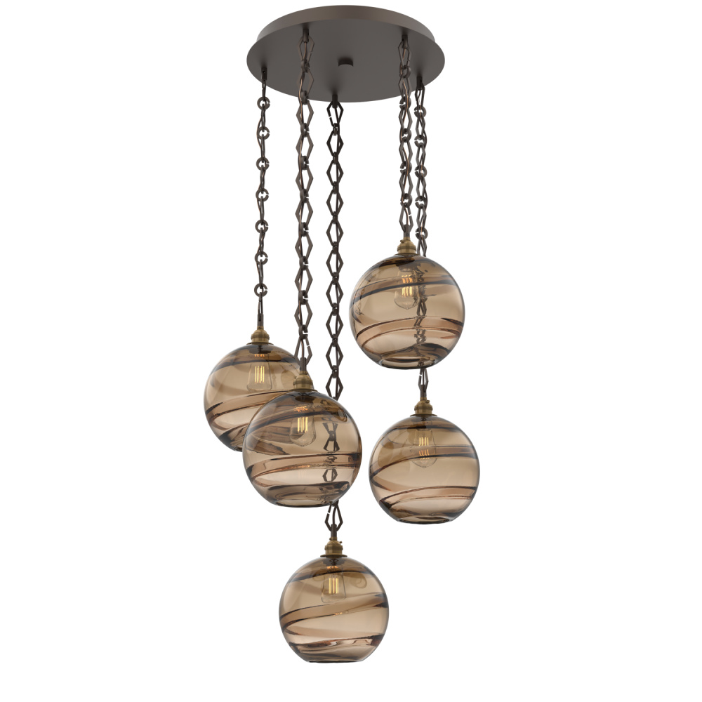 Terra Round 5pc Multi-Pendant with Chain