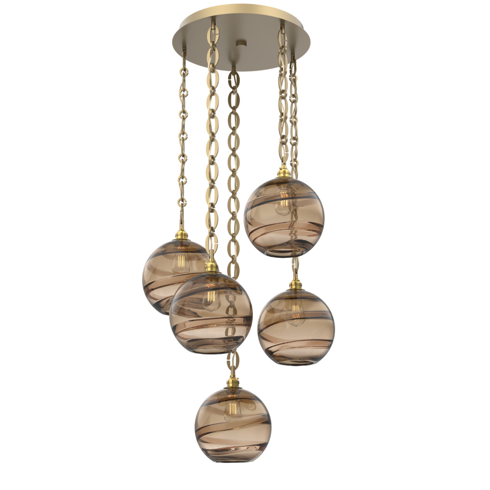 Terra Round 5pc Multi-Pendant with Chain
