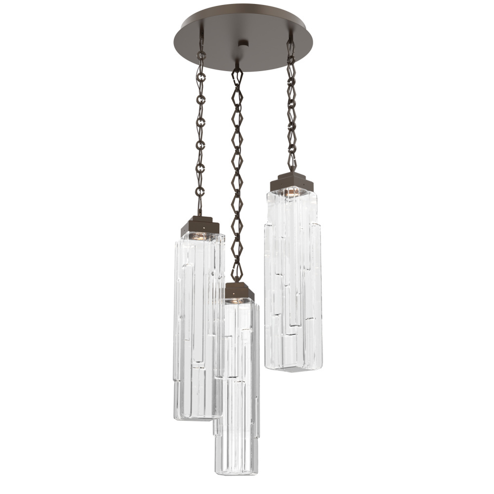 Ledgestone Round Chain 3pc Multi-Pendant