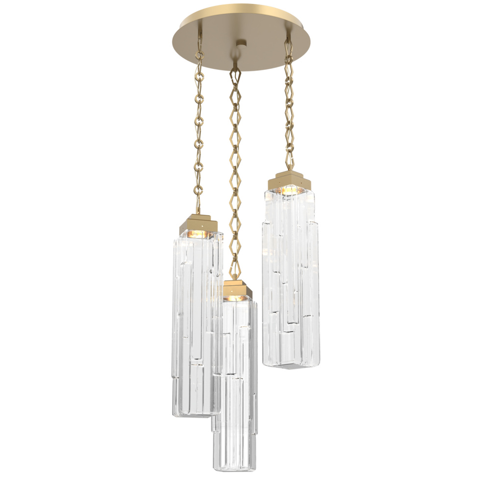 Ledgestone Round Chain 3pc Multi-Pendant