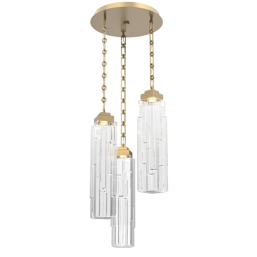 Ledgestone Round Chain 3pc Multi-Pendant