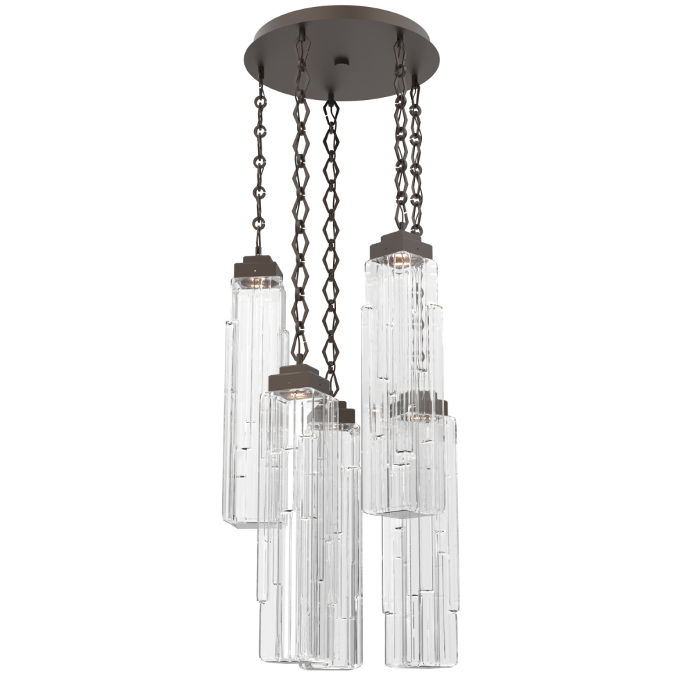 Ledgestone Round 5pc Multi-Pendant with Chain