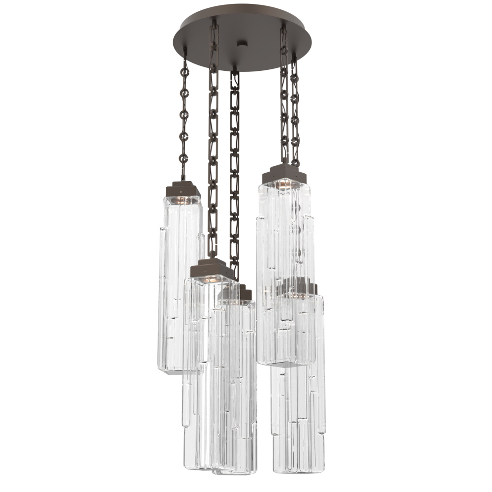 Ledgestone Round 5pc Multi-Pendant with Chain