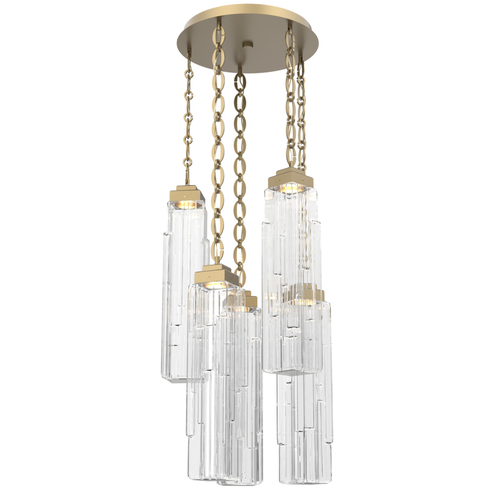 Ledgestone Round 5pc Multi-Pendant with Chain