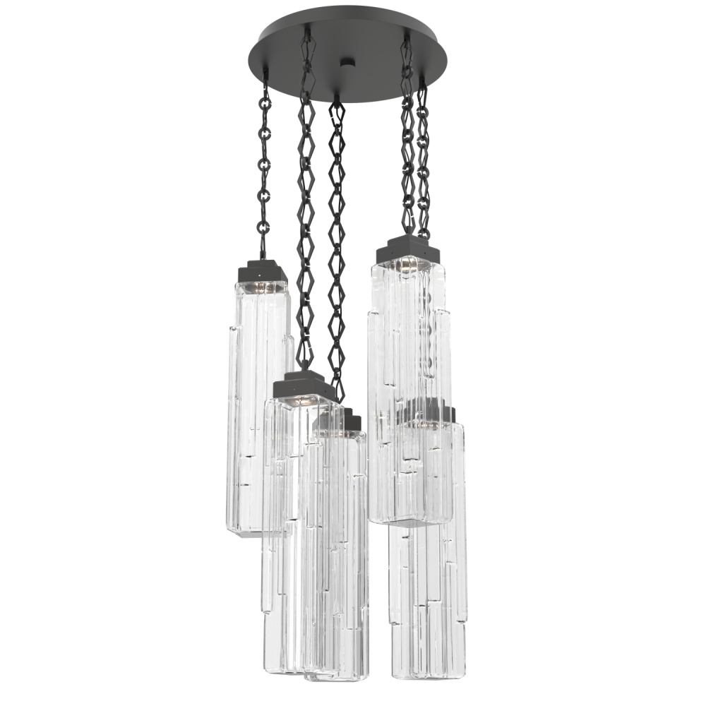 Ledgestone Round 5pc Multi-Pendant with Chain