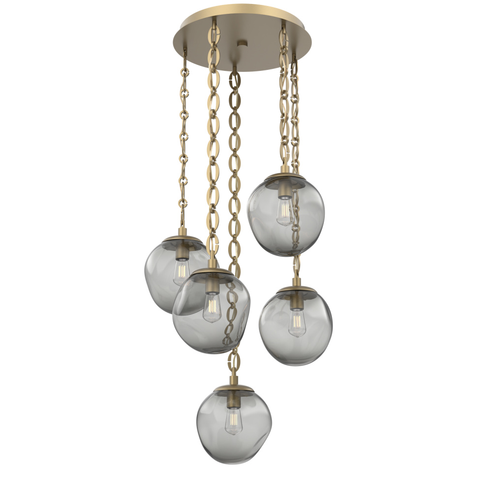 Aster Round 5pc Multi-Pendant with Chain (Bulb)
