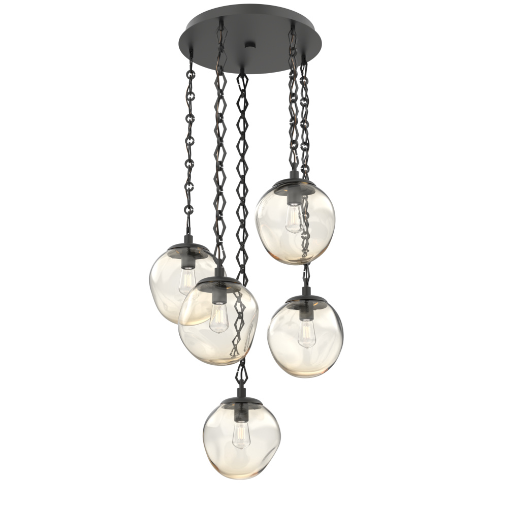 Aster Round 5pc Multi-Pendant with Chain (Bulb)