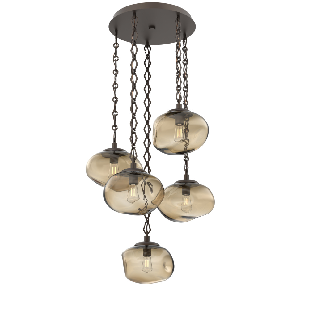 Nova Round 5pc Multi-Pendant with Chain (Bulb)
