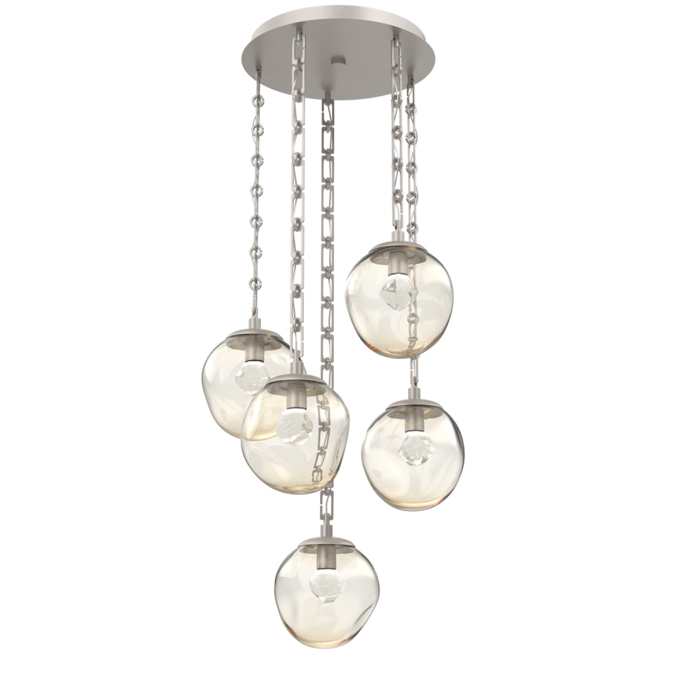 Aster Round 5pc Multi-Pendant with Chain (LED)