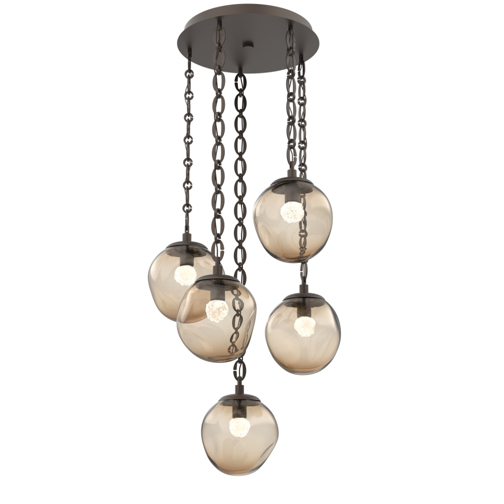 Aster Round 5pc Multi-Pendant with Chain (LED)