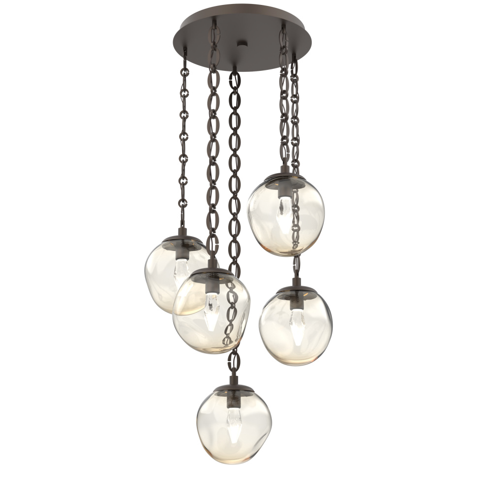 Aster Round 5pc Multi-Pendant with Chain (LED)