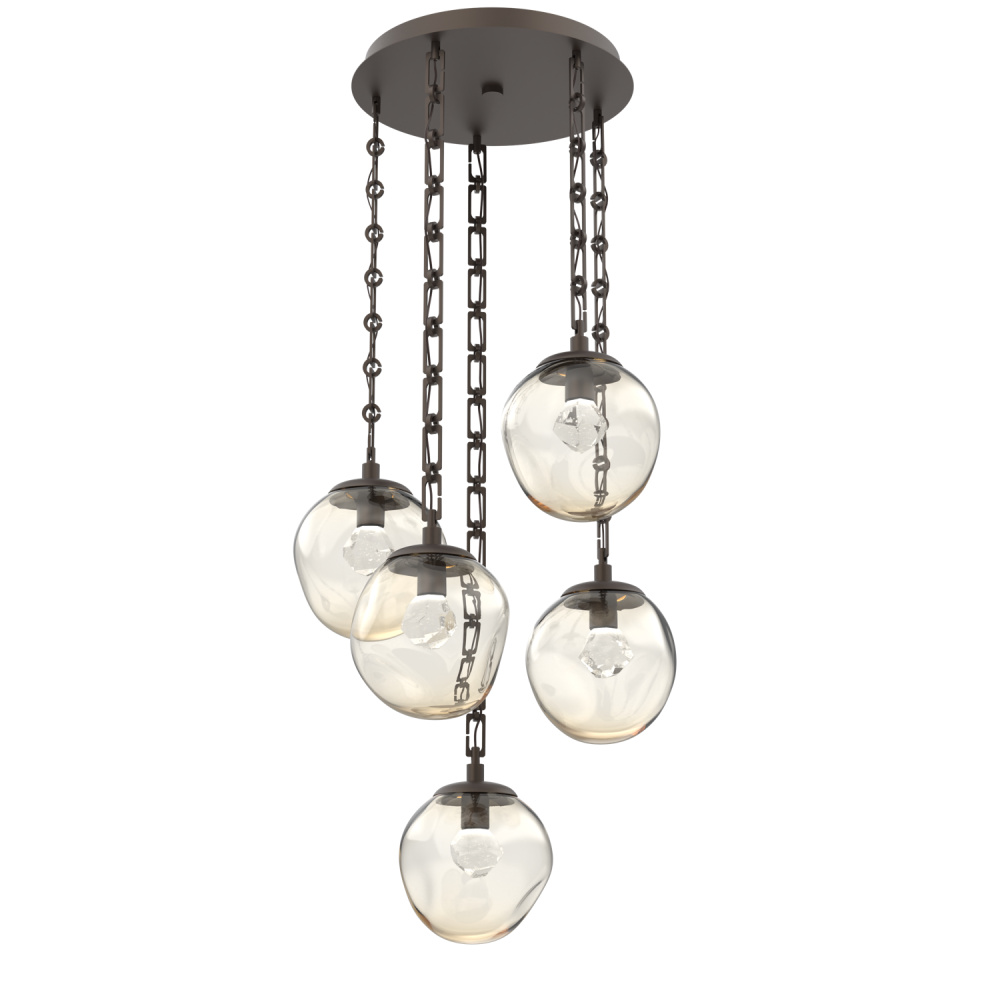 Aster Round 5pc Multi-Pendant with Chain (LED)
