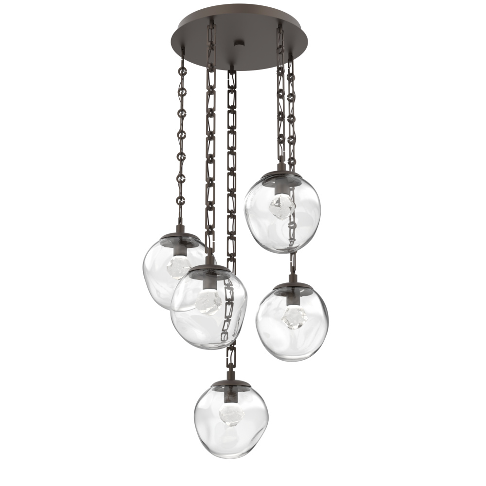 Aster Round 5pc Multi-Pendant with Chain (LED)