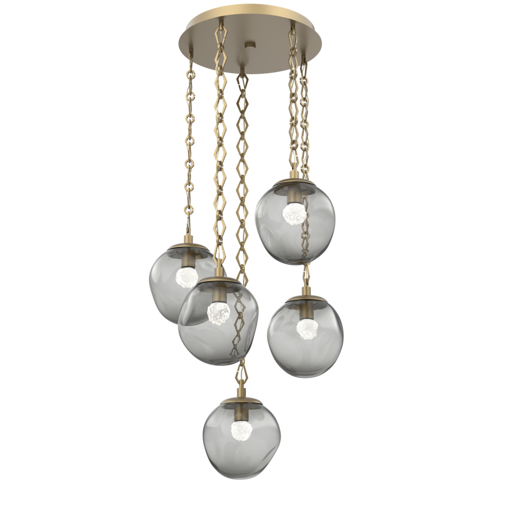 Aster Round 5pc Multi-Pendant with Chain (LED)