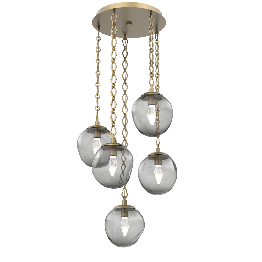 Aster Round 5pc Multi-Pendant with Chain (LED)