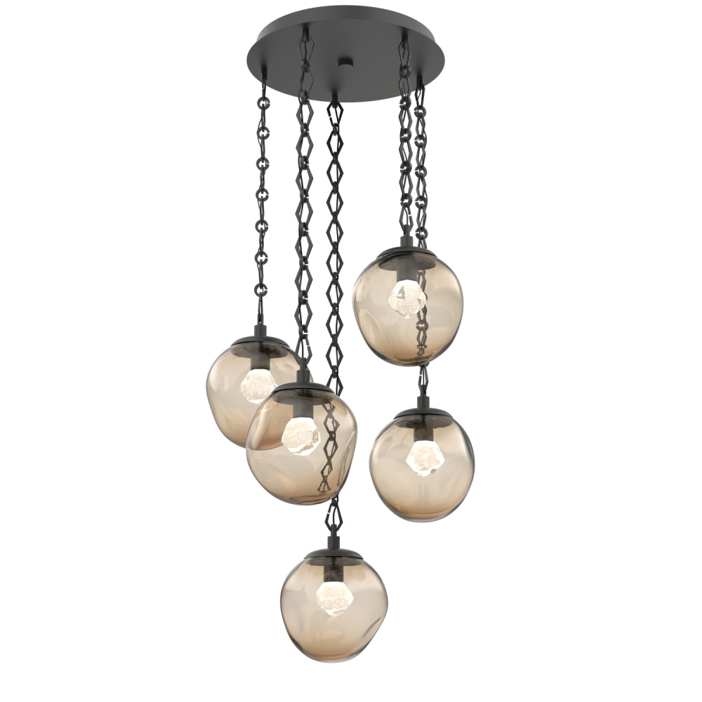 Aster Round 5pc Multi-Pendant with Chain (LED)