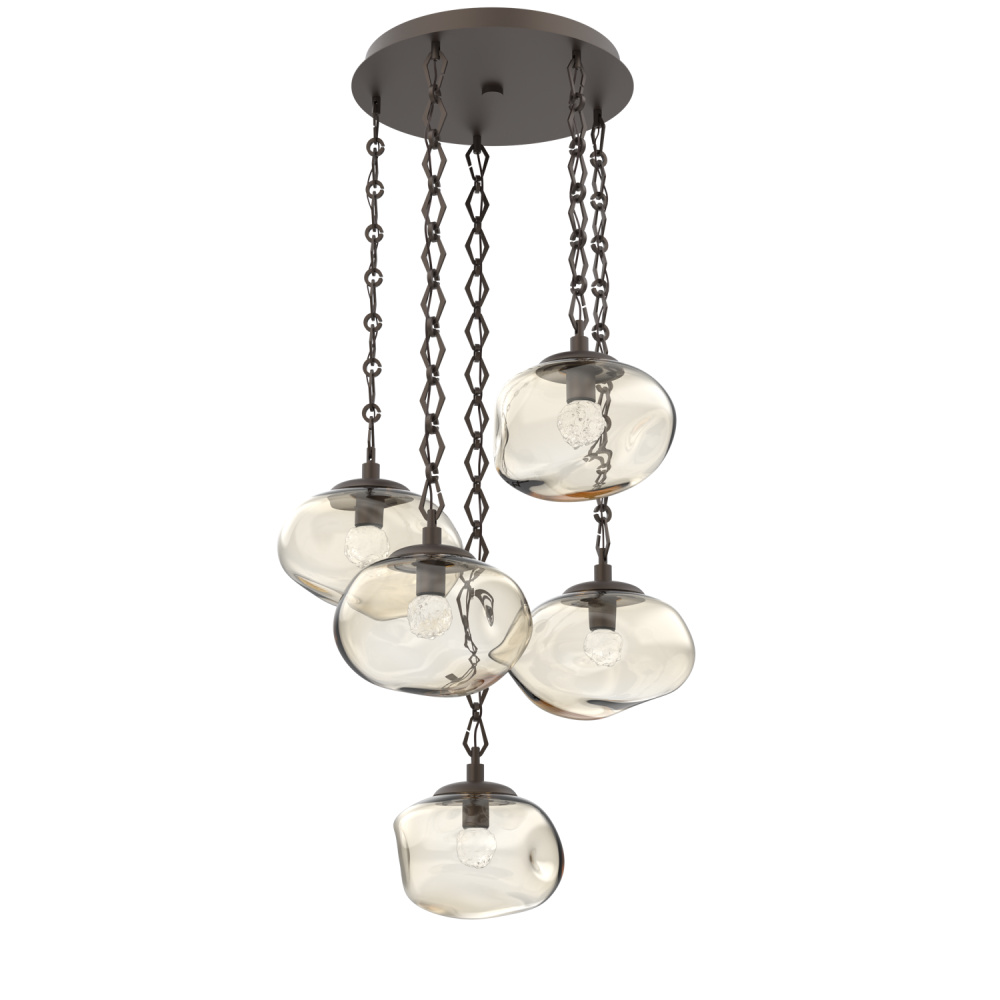 Nova Round 5pc Multi-Pendant with Chain (LED)