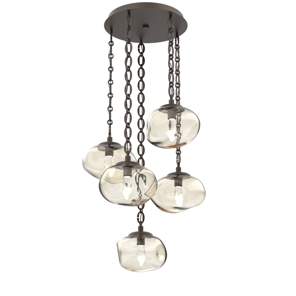 Nova Round 5pc Multi-Pendant with Chain (LED)