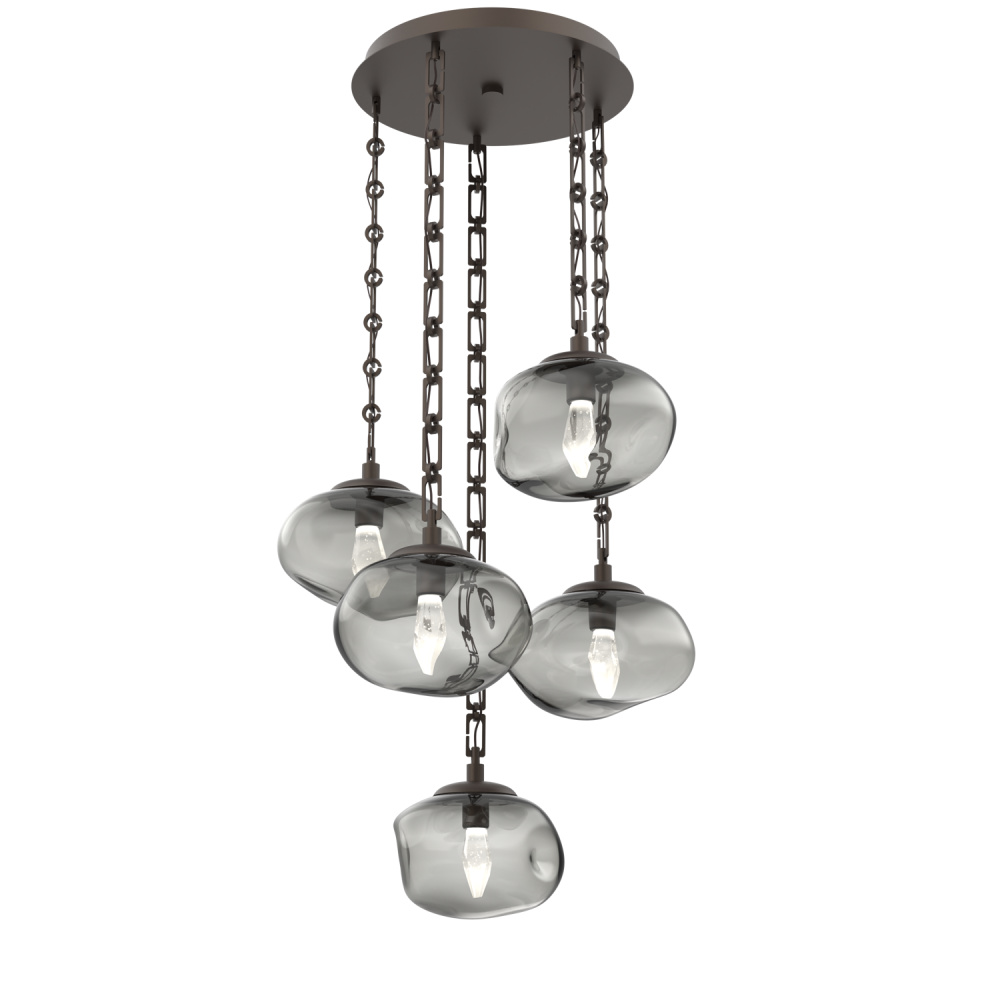 Nova Round 5pc Multi-Pendant with Chain (LED)