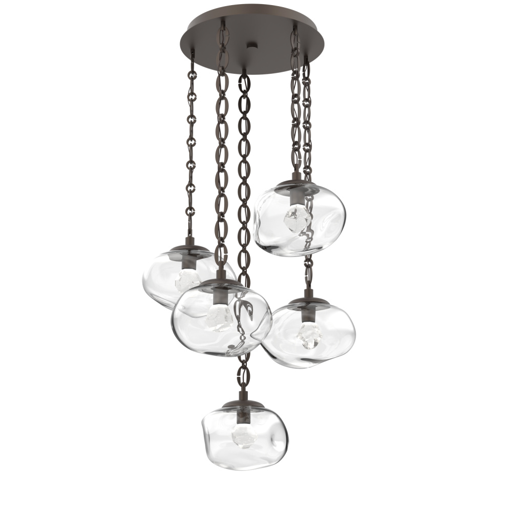Nova Round 5pc Multi-Pendant with Chain (LED)