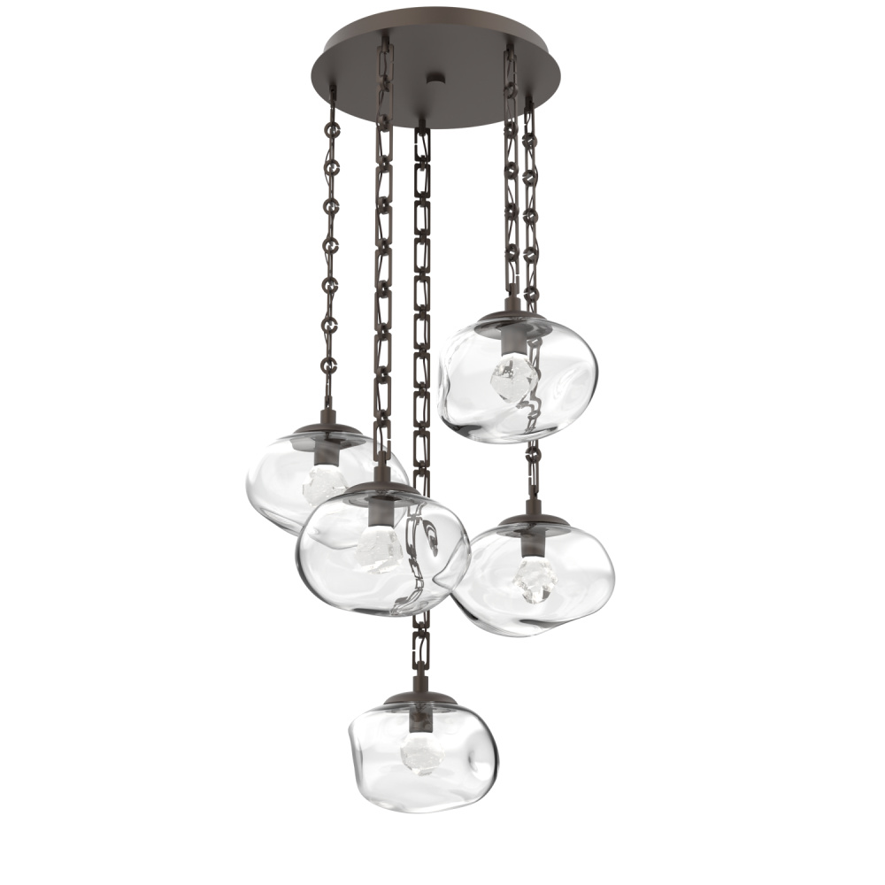 Nova Round 5pc Multi-Pendant with Chain (LED)