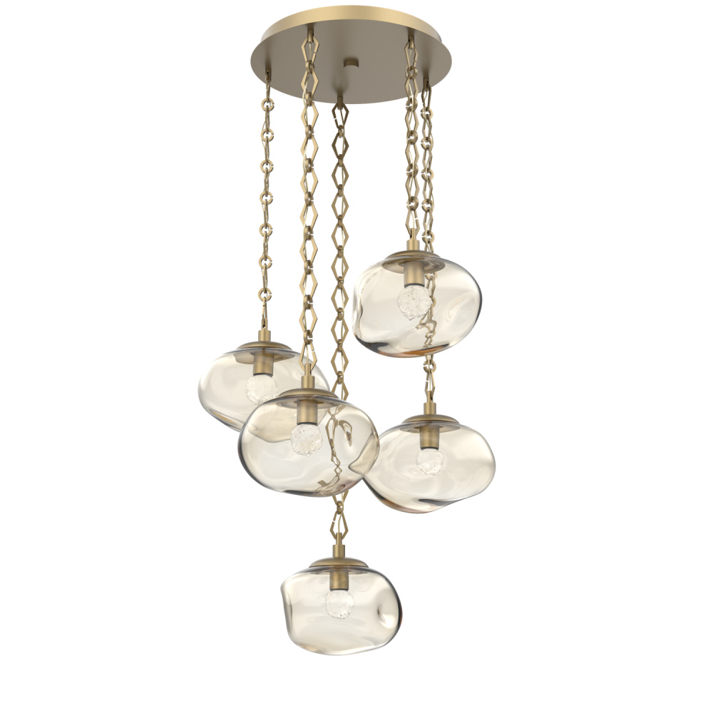 Nova Round 5pc Multi-Pendant with Chain (LED)