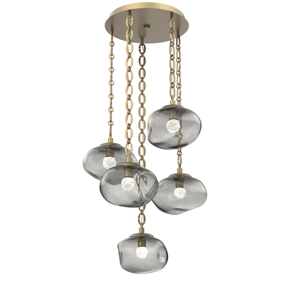 Nova Round 5pc Multi-Pendant with Chain (LED)