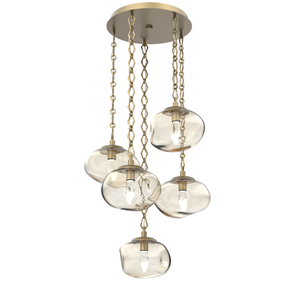 Nova Round 5pc Multi-Pendant with Chain (LED)