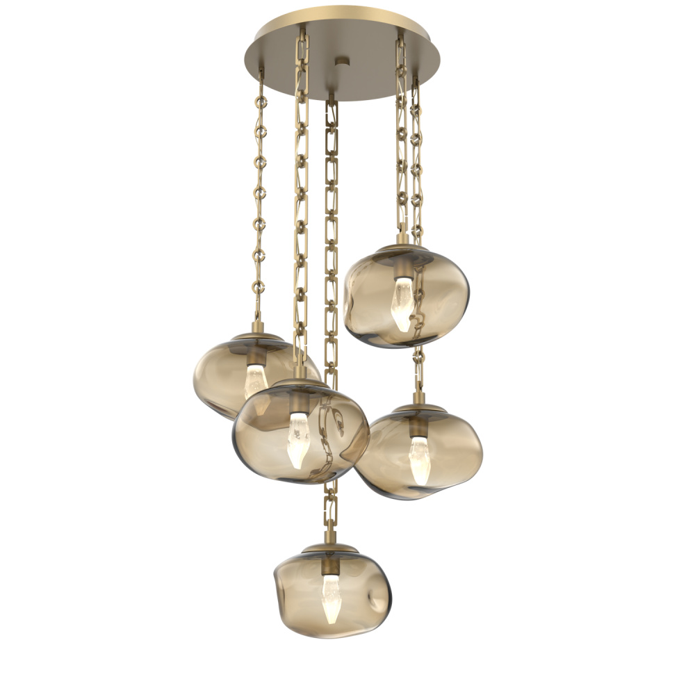 Nova Round 5pc Multi-Pendant with Chain (LED)