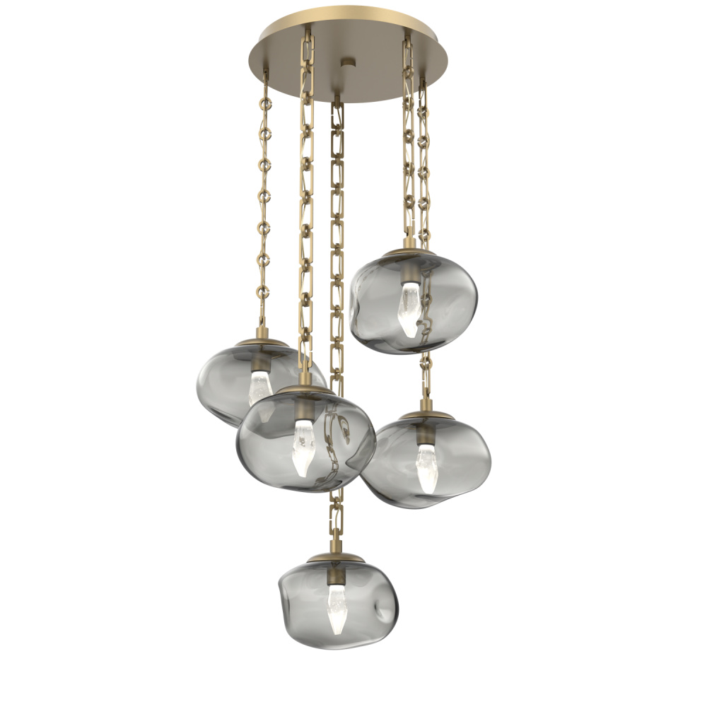 Nova Round 5pc Multi-Pendant with Chain (LED)