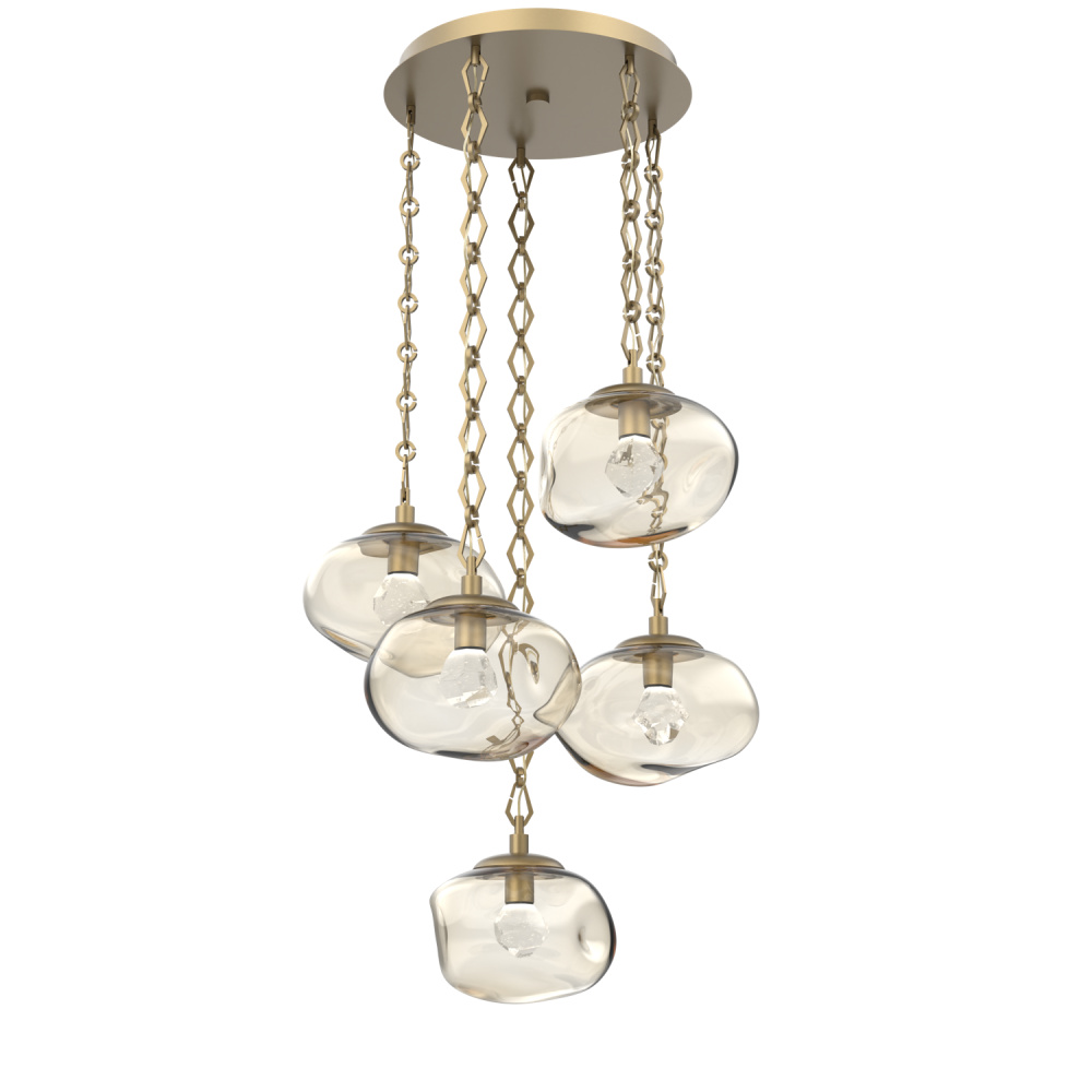Nova Round 5pc Multi-Pendant with Chain (LED)