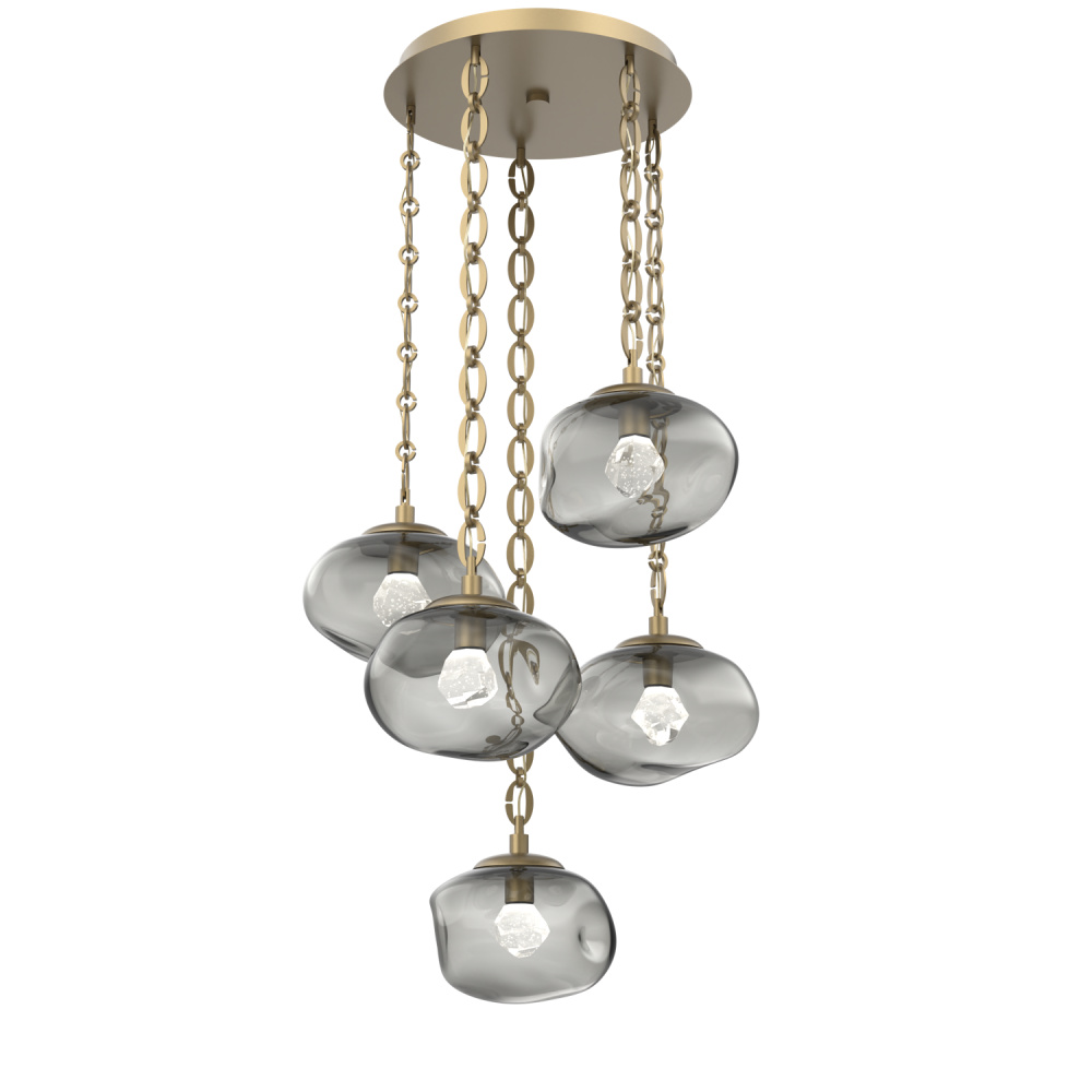 Nova Round 5pc Multi-Pendant with Chain (LED)